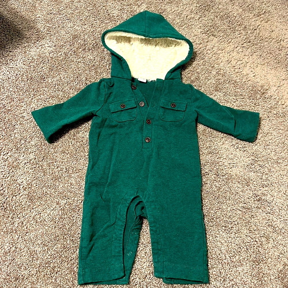 Janie and Jack fur hooded onesie 3-6mo